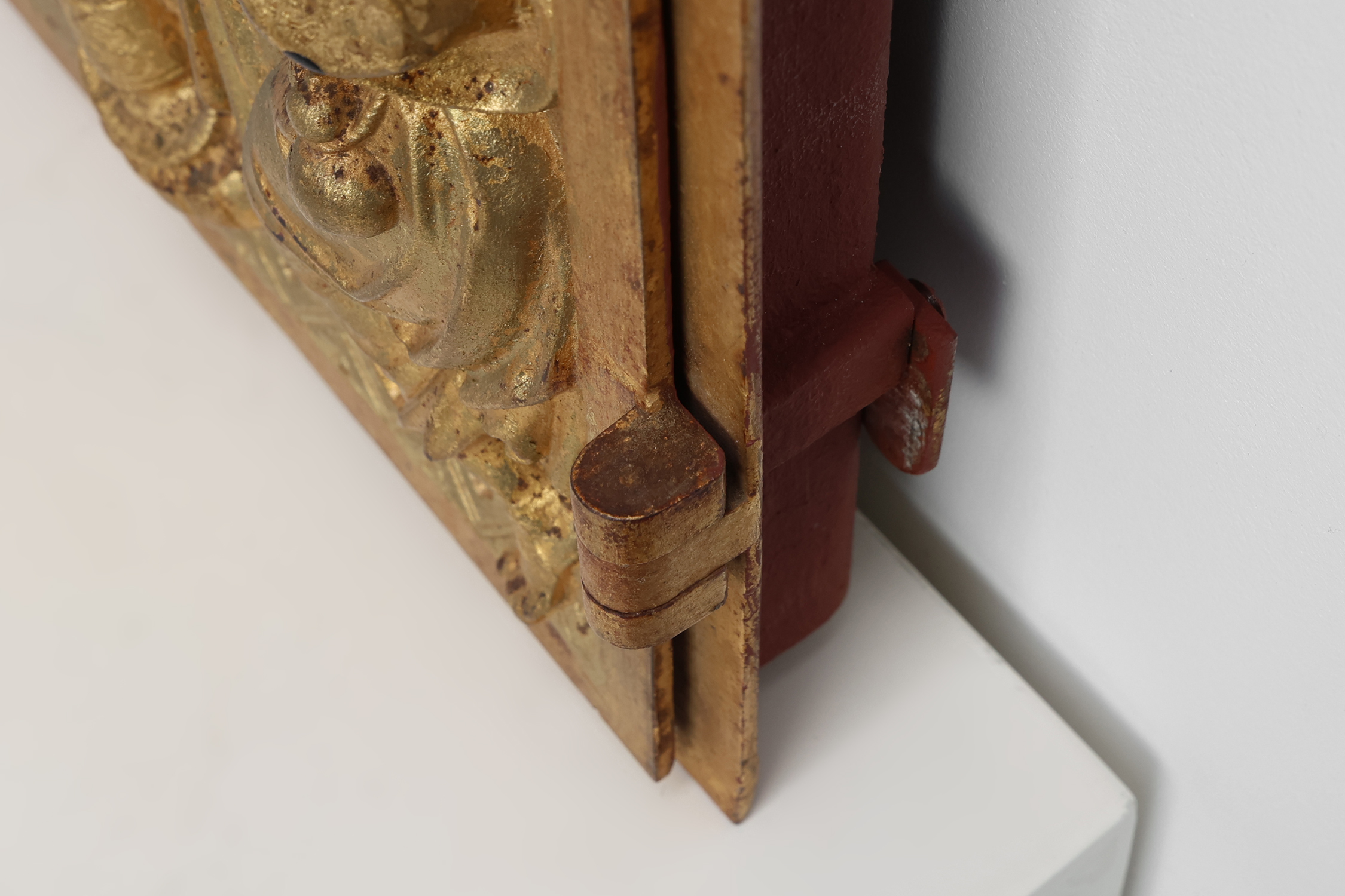 Neo‑Gothic Tabernacle Door with Gilded Bronze Last Supper Plaque, France ca. 1880thumbnail